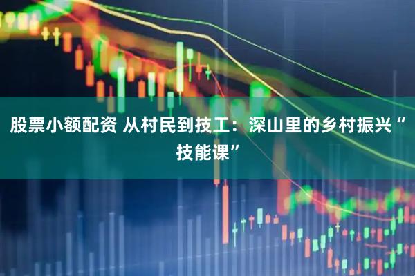 股票小额配资 从村民到技工：深山里的乡村振兴“技能课”