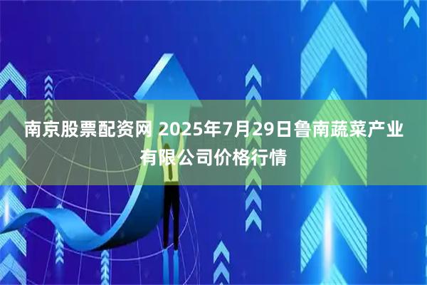 南京股票配资网 2025年7月29日鲁南蔬菜产业有限公司价格行情